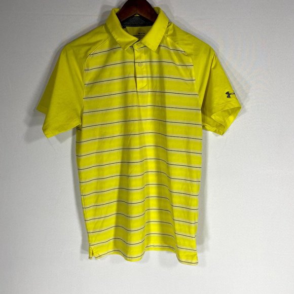 Under Armour Heatgear Yellow Polo Shirt Sz S - Picture 1 of 5